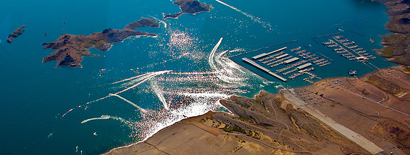 Boulder Basin Las Vegas Boat Harbor From the Air, Lake Mead Recreation Area