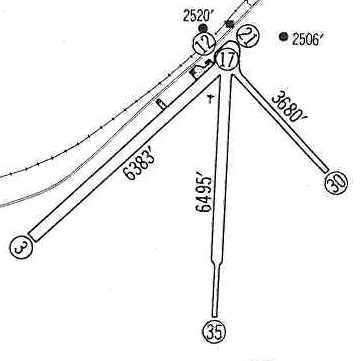 Runway layout of Old Boulder City Airport.USBR photographs from the BCMHA archive